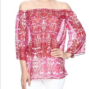 Show Me Your Mumu Pomegranate Punch Wallie Floral Tunic Fuchsia Orange Size XS